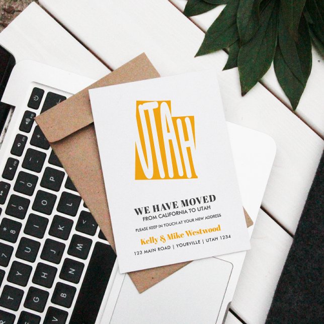 UTAH Vi har flyttat Ny adress Nytt hem Postkort Vykort (Skapare uppladdad)