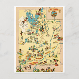 Utah Vintage Funny Karta Vykort