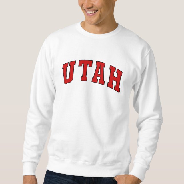 Utah Vintage Varsity College Stil Lång Ärmad Tröja (Framsida)