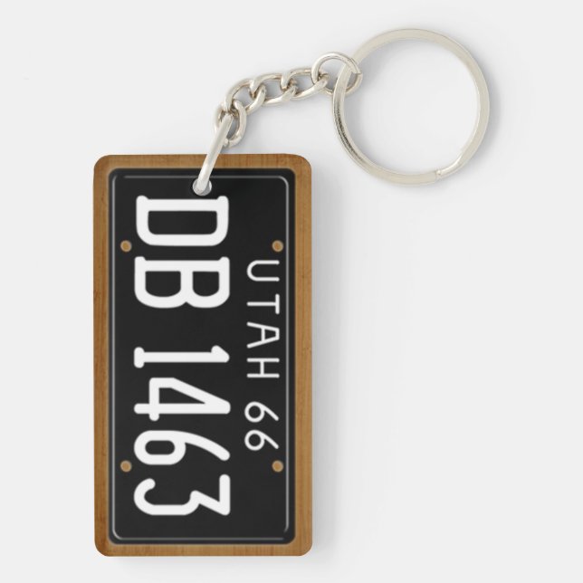 Utah vintageregistreringsskylt 1966 Keychain (Baksidan)