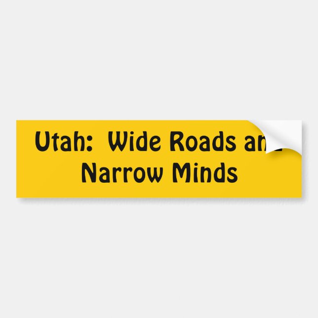 Utah = vitt vägar + Smalt varar besvärad Bildekal (Framsidan)