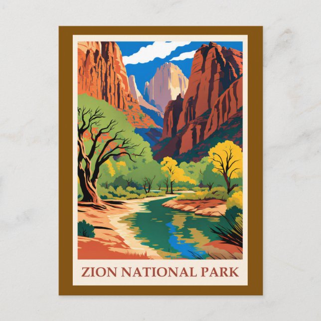 Utah - Zion National Park Vykort (Framsida)