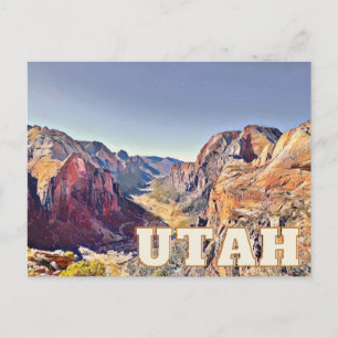 Utah Zion Naturäventyr Vandring Park vykort