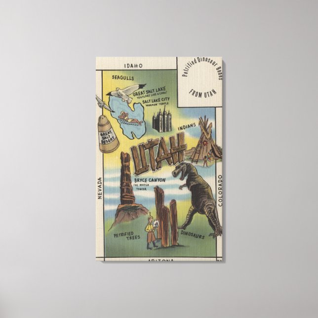 UtahDepications of Sites att se i UtahUtah Canvastryck (Framsida)
