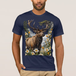 Utahn Elk har omringats av Sego Lily Flowers T Shirt