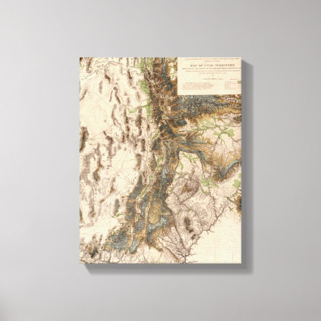UtahPanoramisk kartaUtah Canvastryck (Framsida)