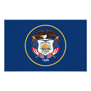 Utahs delstatsflagga fototryck