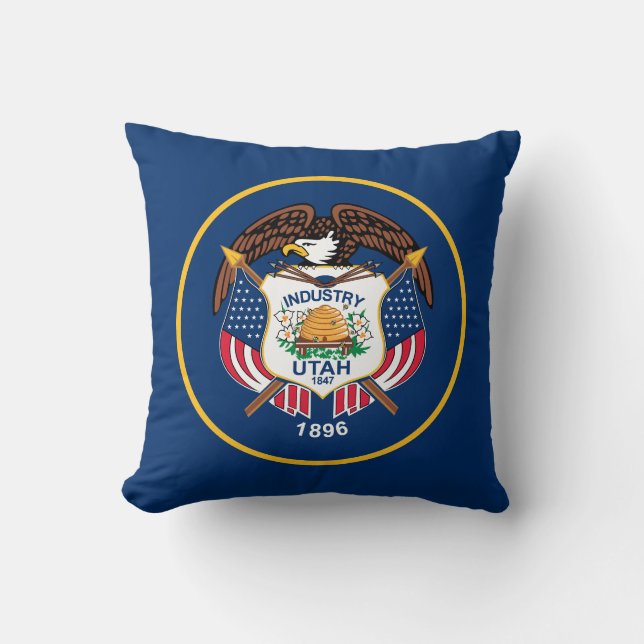 Utahs delstatsflagga kudde (Framsida)