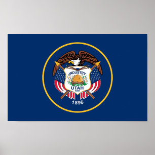 Utahs delstatsflagga poster