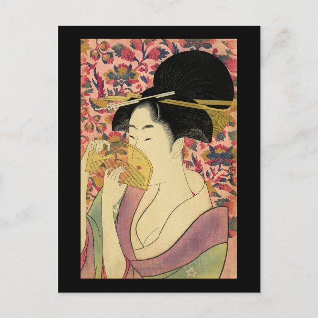 Utamaro Kitagawa Kushi Comb Vykort (Framsida)