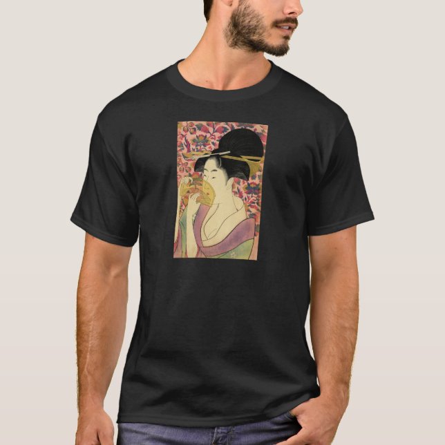 Utamaro Kitagawa Kushi hårkam T-shirt (Framsida)
