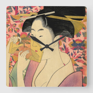 Utamaro: Kushi (Comb). Fyrkantig Klocka