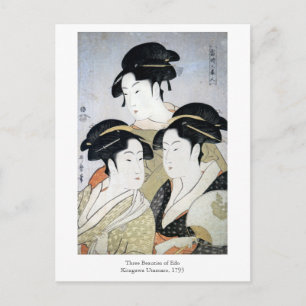Utamaro Three Beauties of Edo Vykort