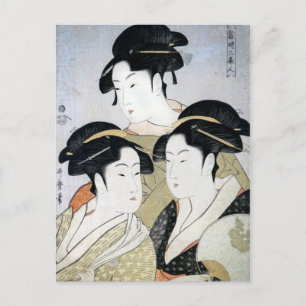 Utamaro Three Beauties of Edo Vykort