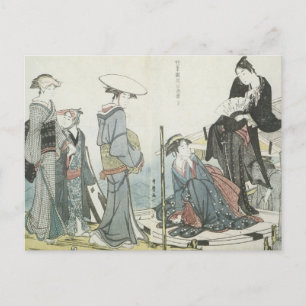 Utamaroblommor av de fyra säsongerna 1784 Art. Vykort