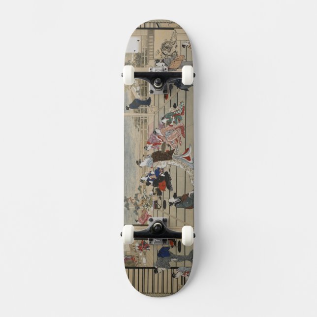 Utamaros japansk konstskateboard skateboard bräda 20 cm (Framsida)