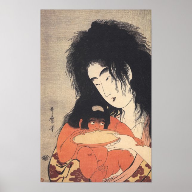 Utamaros japanska konst poster (Framsidan)