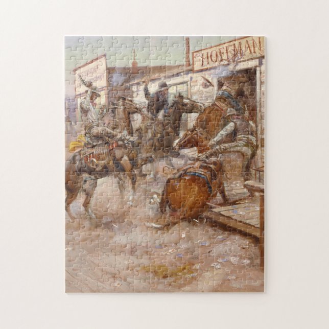 Utan att knacka 1909 - Charles Marion Russell Pussel (Vertikal)