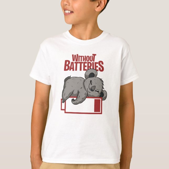 Utan batterier t shirt (Framsida)