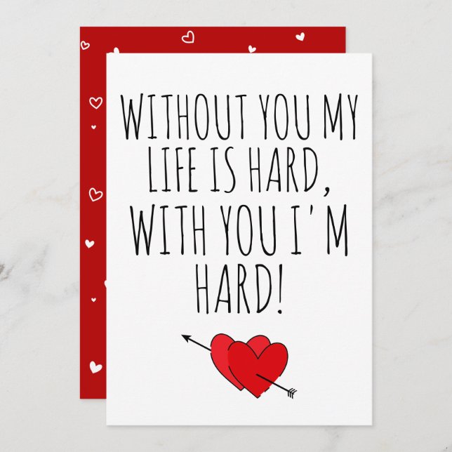 Utan dig är mitt liv svårt med dig.. julkort (Fram/baksida)
