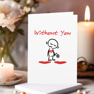 Utan dig bruten hjärtad Valentine Färg Kort
