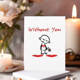 Utan dig bruten hjärtad Valentine Färg Vykort
