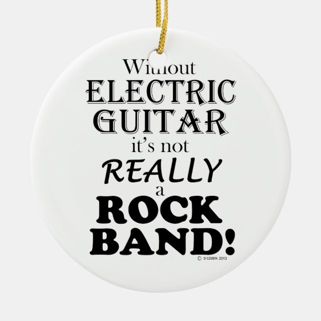 Utan elektrisk gitarr - Sten-band Julgransprydnad Keramik (Framsidan)