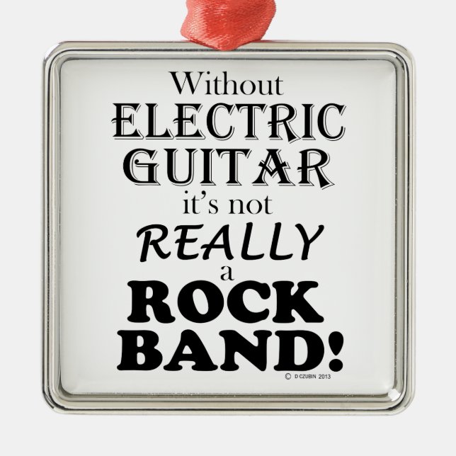 Utan elektrisk gitarr - Sten-band Julgransprydnad Metall (Framsidan)