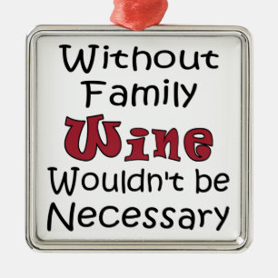 Utan familj vin julgransprydnad metall