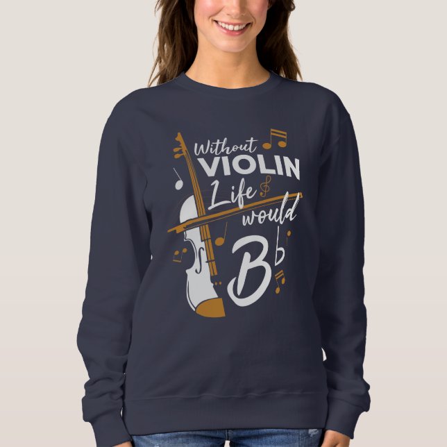 Utan fiol Life skulle en platt våldsam Novelty T Shirt (Framsida)
