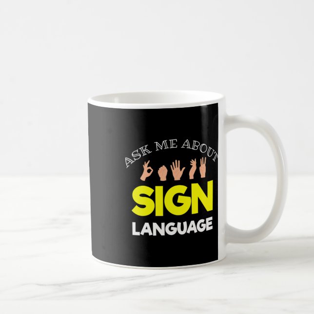 Utan hörsel - döv - oförmögen att höra - döv medve kaffemugg (Höger)