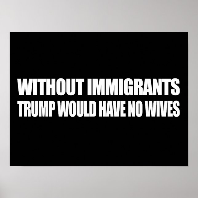 Utan invandrarna skulle Trump inte ha några fruar  Poster (Framsidan)