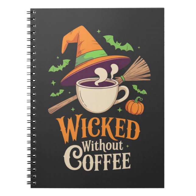 utan kaffe Halloween Anteckningsbok (Framsidan)