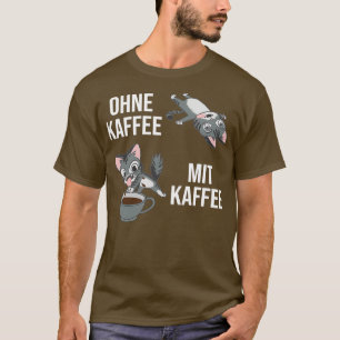 Utan kaffe med kaffe med kaffefyngel Cat Barist T Shirt