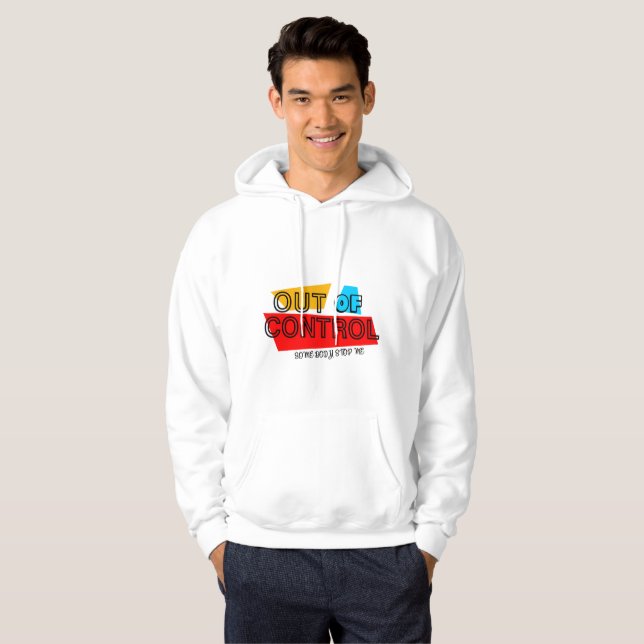 Utan Kontroll – Djärv Typografi Statement Design Hoodie (Hel framsida)