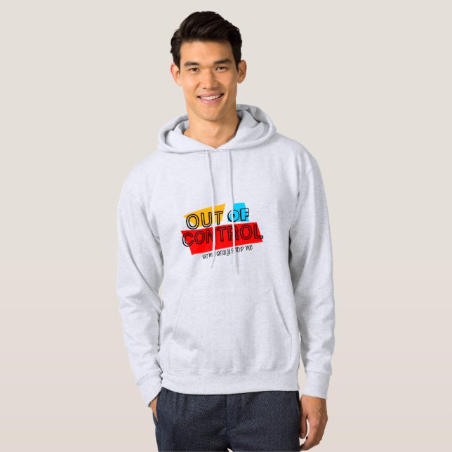 Utan Kontroll – Djärvt Typsnittsuttalande Design Hoodie (Hel framsida)