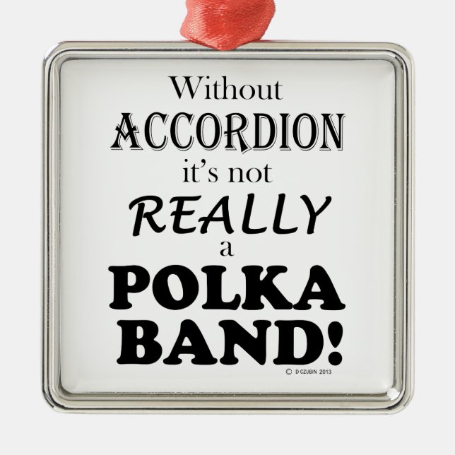 Utan kordion - Polka Band Julgransprydnad Metall (Framsidan)