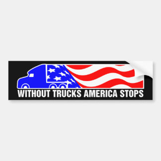 Utan Lastbilar Amerika Stops Semi Lastbil USA Flag Bildekal