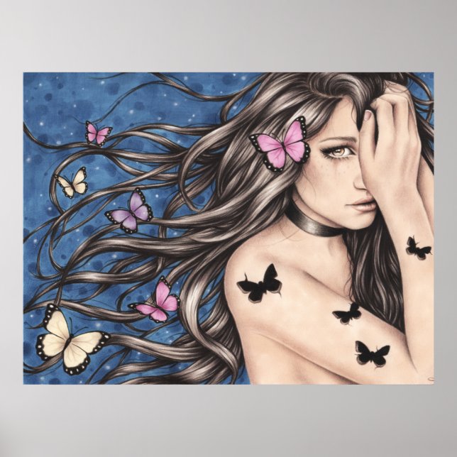 Utan min Dreams Girl med Butterflies Poster (Framsidan)