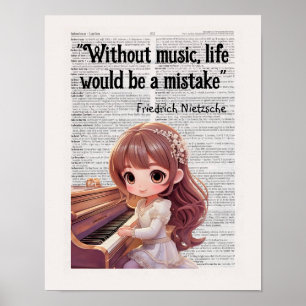 Utan Music skulle livet vara ett misstag Nietzsche Poster