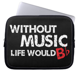 Utan musik liv skulle b-lägenhet! laptop sleeve