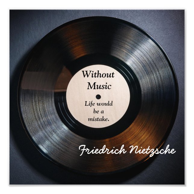 Utan musik - Nietzsche-citat - konsttryck Fototryck (Framsidan)