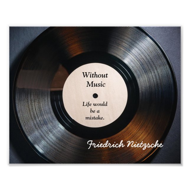 Utan musik - Nietzsche-citat - konsttryck Fototryck (Framsidan)