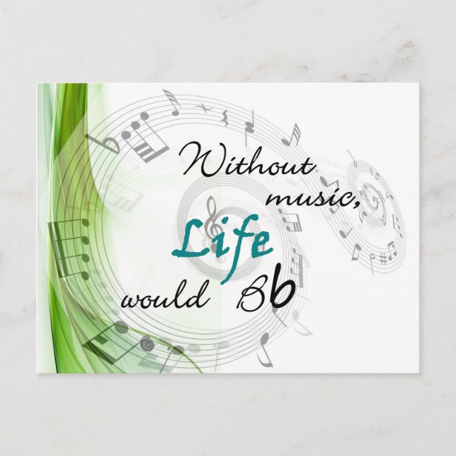 Utan musik skulle livet bb.. vykort (Framsida)