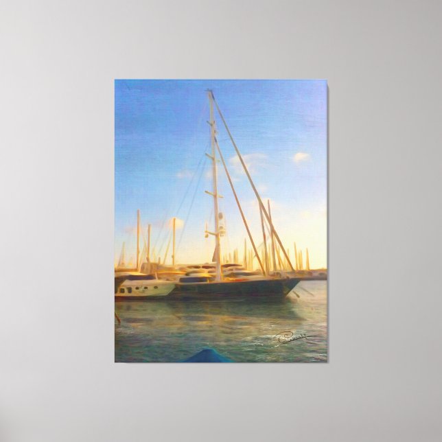 Utan Sails Sunny Day Sea Beach Israel Herzlia Canvastryck (Framsida)