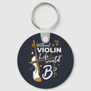 Utan Violin Life skulle en platt Cute Violinist Nyckelring