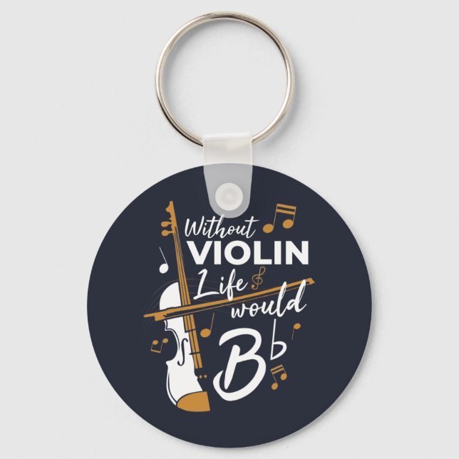Utan Violin Life skulle en platt Cute Violinist Nyckelring (Framsida)