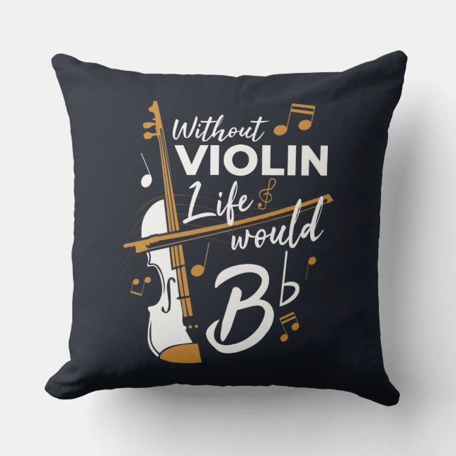 Utan Violin Life skulle en platt musiker Kudde (Framsida)