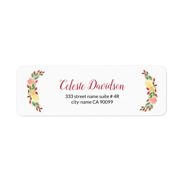 Utandning av blomman på båda sidor returadress etikett (Framsidan)