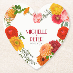 Utandning av blommigt - Spara datum Underlägg Papper